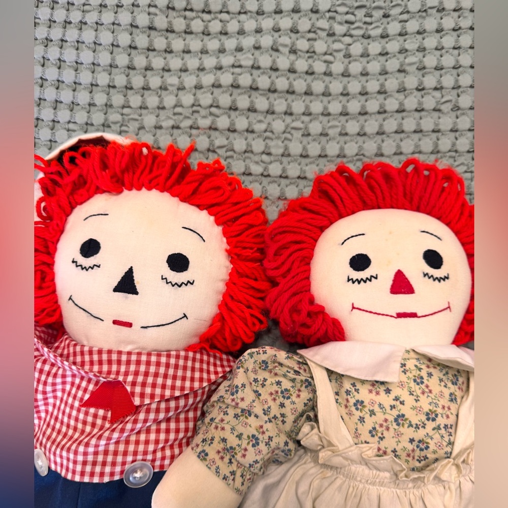Vintage Knickerbocker Raggedy Ann and Andy Dolls  24in Tall - Picture 5 of 12